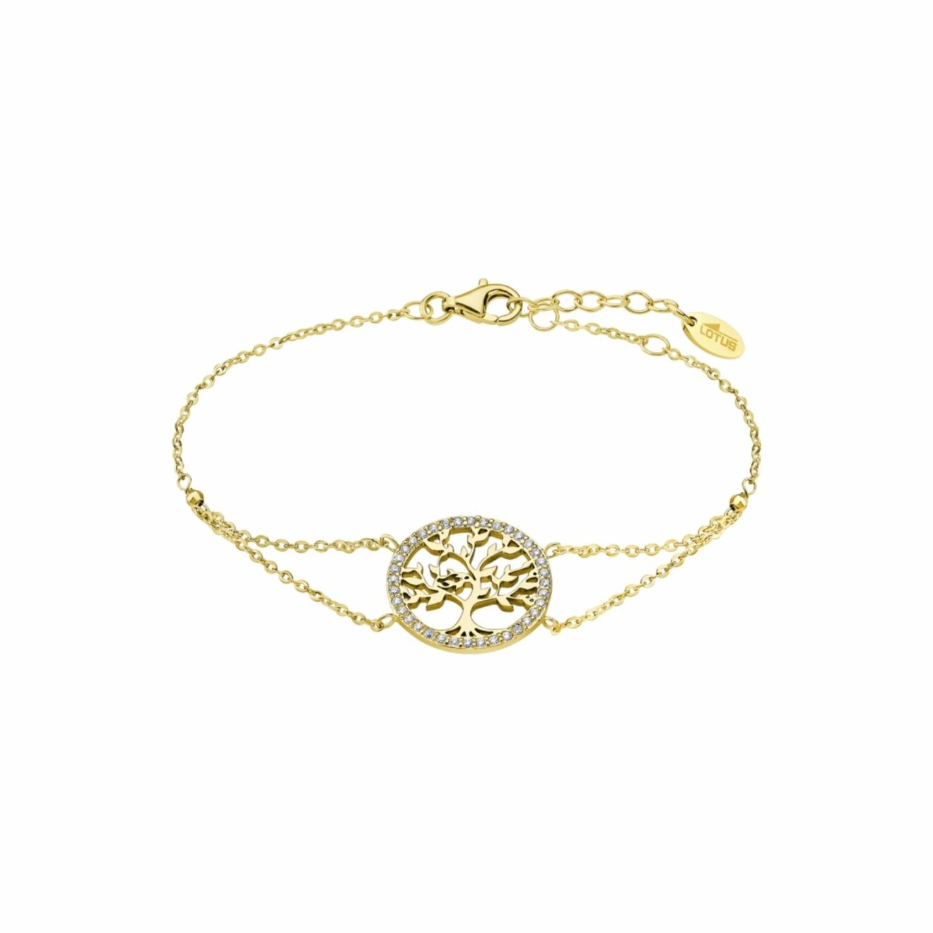 Bracelet Lotus Tree Of Life en acier doré