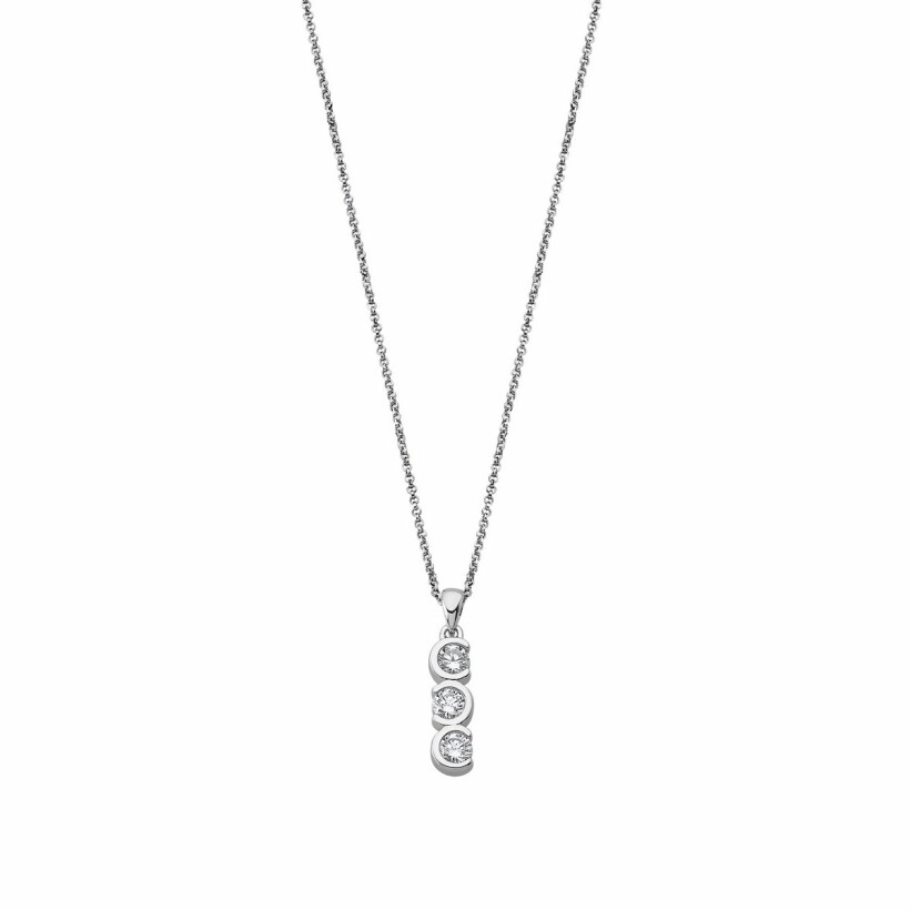 Collier Lotus Silver Pure Essential en argent et strass