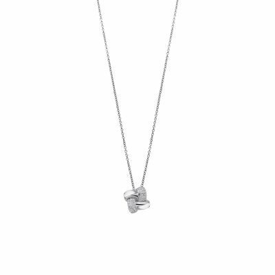 Collier Lotus Silver Pure Essential en argent et strass