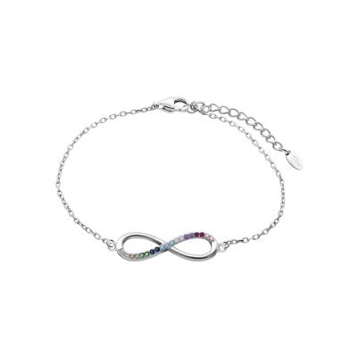 Bracelet Lotus Silver Rainbow Infini en argent