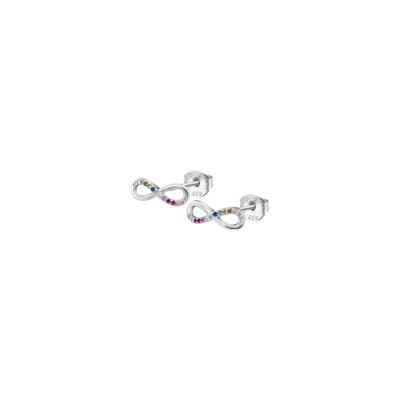 Boucles d'oreilles Lotus Silver Rainbow Infini en argent