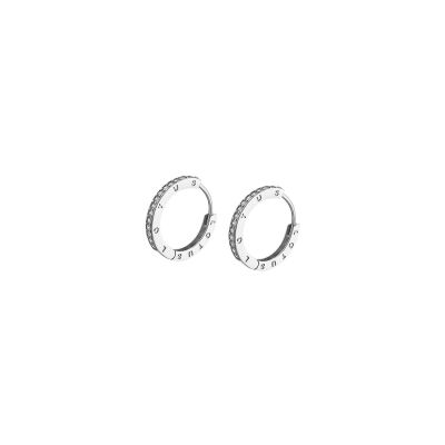 Boucles d'oreilles Lotus Silver Hoops en argent