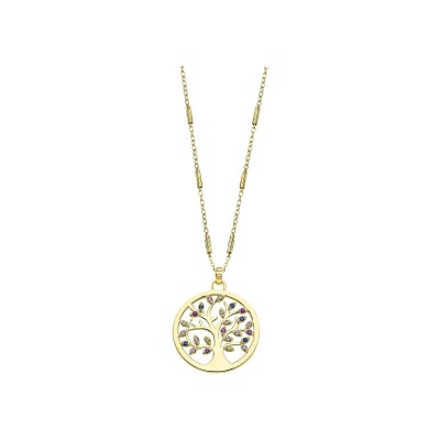Collier Lotus Silver Rainbow Tree Of Life en argent