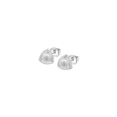 Boucles d'oreilles Lotus Silver Pearls en argent