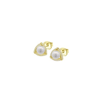 Boucles d'oreilles Lotus Silver Pearls en argent