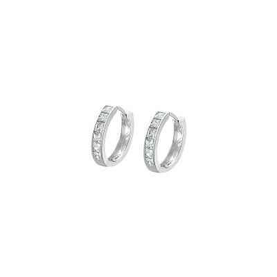 Boucles d'oreilles Lotus Silver Hoops en argent
