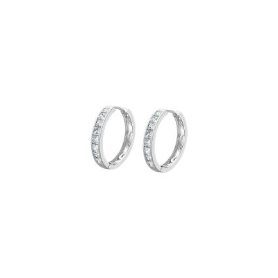 Boucles d'oreilles Lotus Silver Hoops en argent