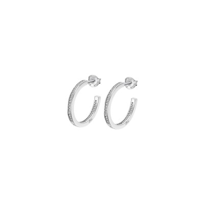 Boucles d'oreilles Lotus Silver Hoops en argent