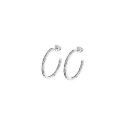 Boucles d'oreilles Lotus Silver Hoops en argent