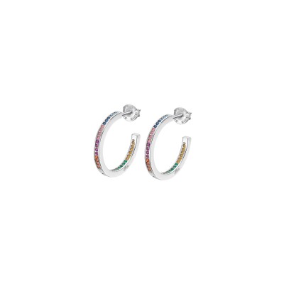 Boucles d'oreilles Lotus Silver Rainbow en argent
