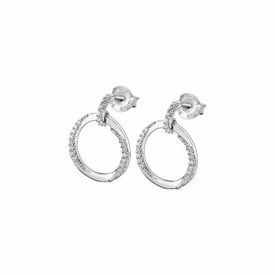 Boucles d'oreilles Lotus Pure Essential en argent et oxydes de zirconium