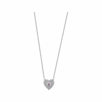 Collier Lotus Historique Coeur en argent et oxydes de zirconium
