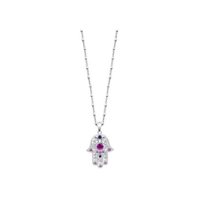 Collier Lotus Silver Rainbow Mystic en argent