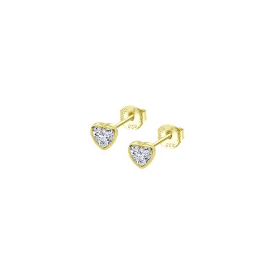 Boucles d'oreilles Lotus Silver Essentials Coeur en argent
