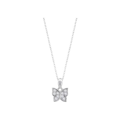 Collier Lotus Silver Mystic Papillon en argent