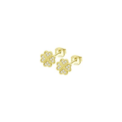 Boucles d'oreilles Lotus Silver Mystic Trèfle en argent