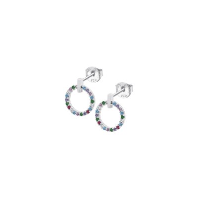 Boucles d'oreilles Lotus Silver Rainbow en argent