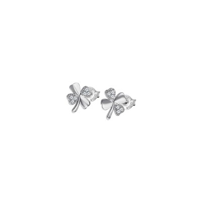Boucles d'oreilles Lotus Silver Mystic Trèfle en argent