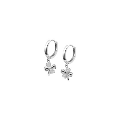 Boucles d'oreilles Lotus Silver Mystic Trèfle en argent