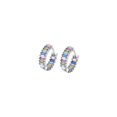 Boucles d'oreilles Lotus Silver Rainbow en argent