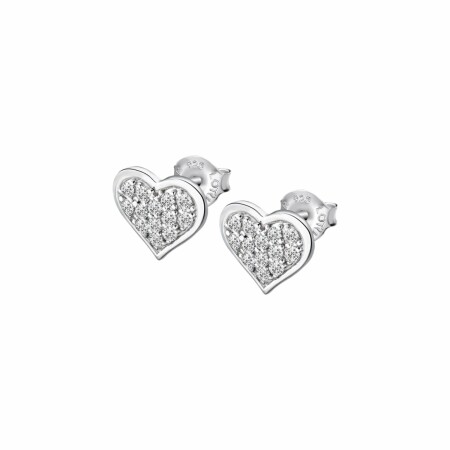 Boucles d'oreilles Lotus Moments en acier et oxyde de zirconium