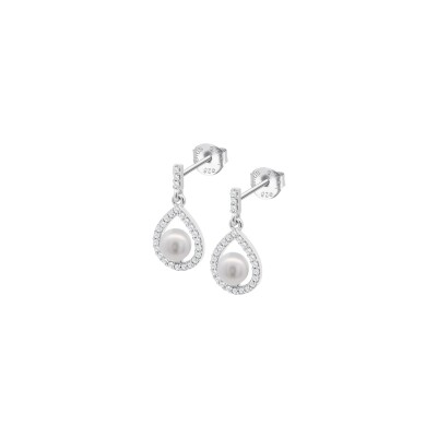 Boucles d'oreilles Lotus Silver Pearls en argent
