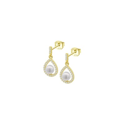 Boucles d'oreilles Lotus Silver Pearls en argent