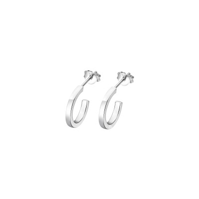 Boucles d'oreilles Lotus Silver Hoops en argent