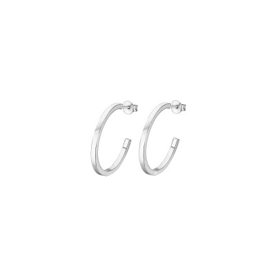 Boucles d'oreilles Lotus Silver Hoops en argent