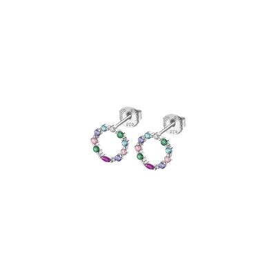 Boucles d'oreilles Lotus Silver Rainbow en argent