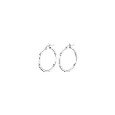 Boucles d'oreilles Lotus Silver Hoops en argent