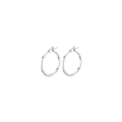 Boucles d'oreilles Lotus Silver Hoops en argent