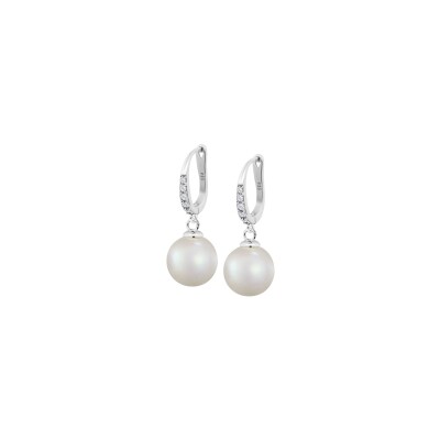 Boucles d'oreilles Lotus Silver Pearls en argent