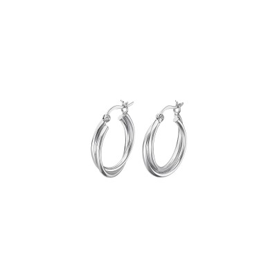 Boucles d'oreilles Lotus Silver Hoops en argent