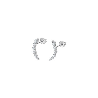 Boucles d'oreilles Lotus Silver Earparty Grimpantes en argent