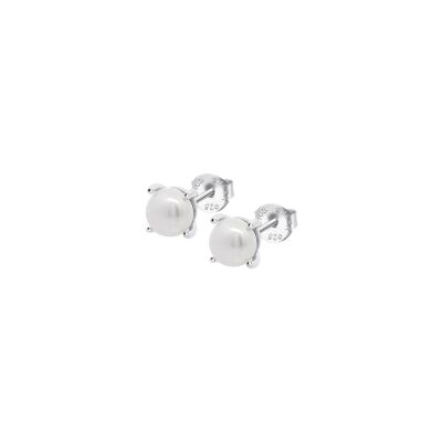 Boucles d'oreilles Lotus Silver Pearls en argent