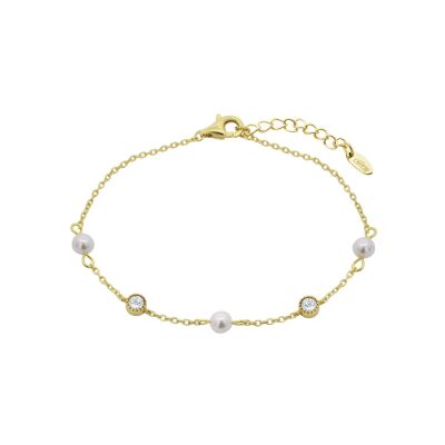 Bracelet Lotus Silver Pearls en argent