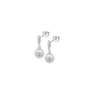 Boucles d'oreilles Lotus Silver Pearls Pearls en argent
