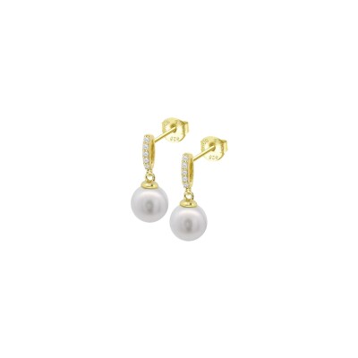 Boucles d'oreilles Lotus Silver Pearls en argent