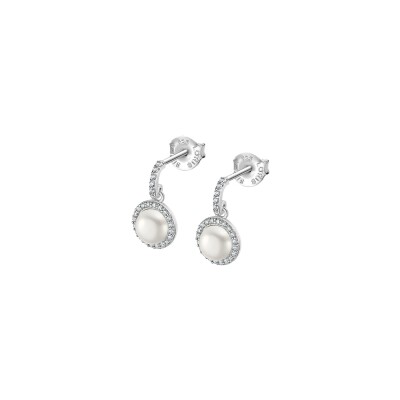 Boucles d'oreilles Lotus Silver Pearls Pearls en argent