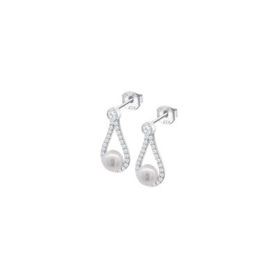 Boucles d'oreilles Lotus Silver Pearls Pearls en argent