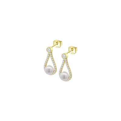 Boucles d'oreilles Lotus Silver Pearls en argent