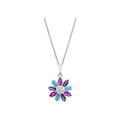 Collier Lotus Silver Colors Fleur en argent
