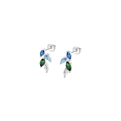 Boucles d'oreilles Lotus Silver Colors Nature en argent