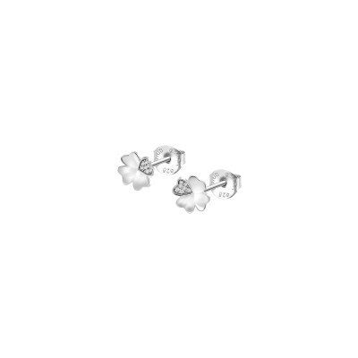 Boucles d'oreilles Lotus Silver Mystic Trèfle en argent