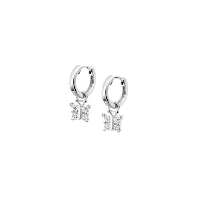 Boucles d'oreilles Lotus Silver Mystic Papillon en argent