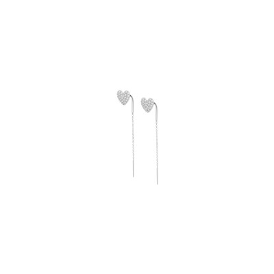 Boucles d'oreilles Lotus Silver Glam Coeur en argent