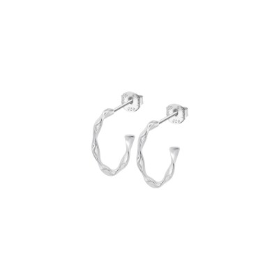 Boucles d'oreilles Lotus Silver Hoops en argent
