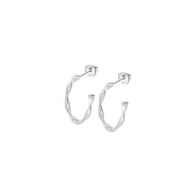 Boucles d'oreilles Lotus Silver Hoops en argent