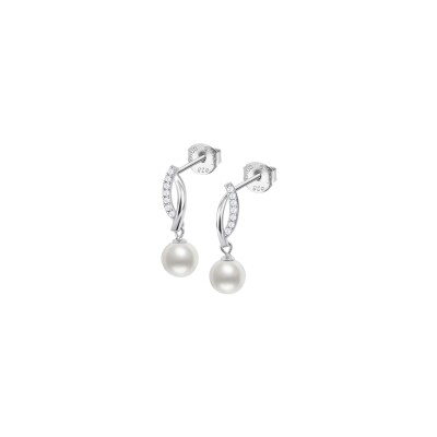 Boucles d'oreilles Lotus Silver Pearls en argent